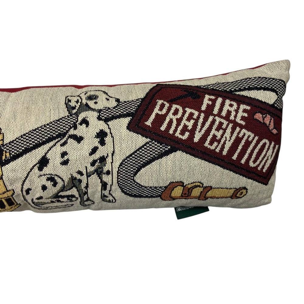 Vintage Tapestry Pillow Goodwin Weavers 911 EMS Fire Lumbar Woven - Picture 5 of 11